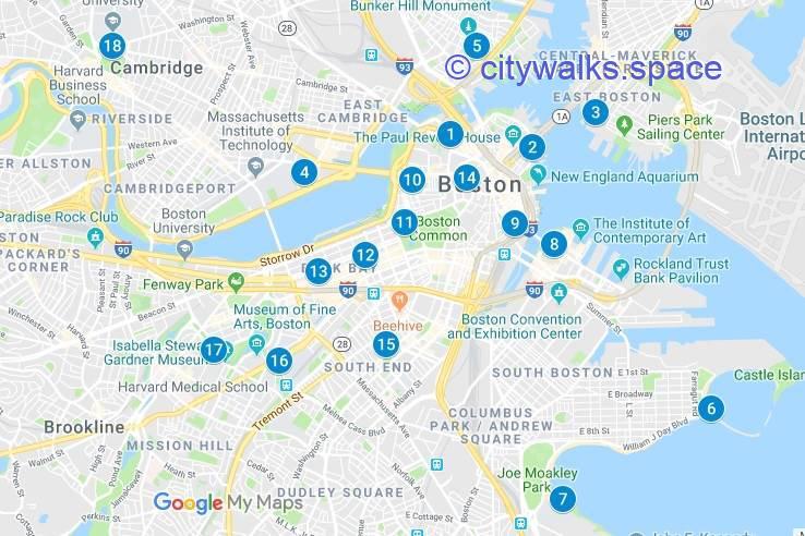 Boston on foot map